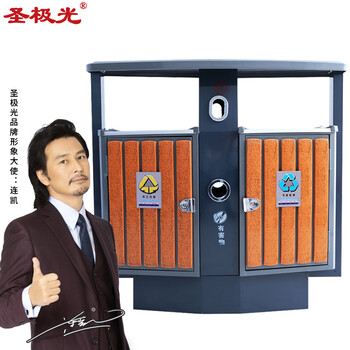 圣极光钢木垃圾桶户外分类垃圾箱环卫废弃物垃圾箱可定制G2616