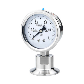 匡建仪表（CONJANT）YTP-60BF不锈钢隔膜压力表全不锈钢耐震压力表 卫生型卡箍式快装式隔膜表 0-0.1MPa 