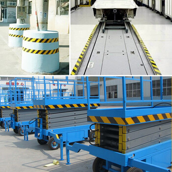 趣行 黑黄斜纹反光条警示胶带 宽10cm长45米 消防安全警戒线隔离带标识 电线杆墙贴地板贴标志反光膜