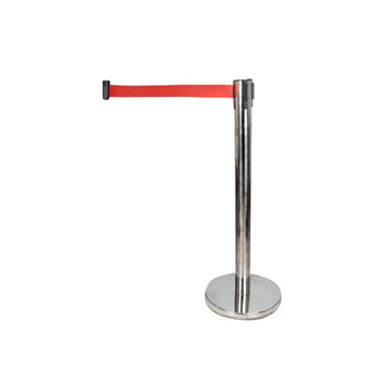 元汗098不锈钢一米线护栏杆 2米线 红色 伸缩隔离带安全警示柱银行排队警戒线