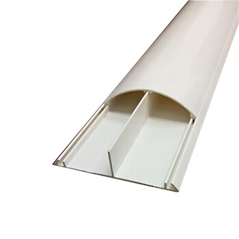 鸣固 PVC弧形地板线槽加厚耐踩地面压线 防踩线槽带胶 8号双孔 1米/根 5根装背胶颜色黄蓝随机发