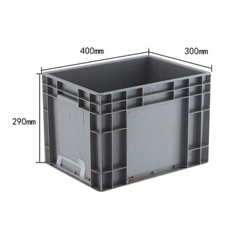 访客 FK 塑料周转箱灰色3号长方形大号周转筐商用工业物流周转框仓库养殖物业运输收纳  10个装