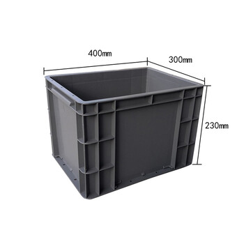 访客 FK 塑料周转箱灰色4号长方形大号周转筐商用工业物流周转框仓库养殖物业运输收纳  10个装