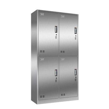 京顿JINGDUN 304不锈钢更衣柜钢员工储物柜宿舍健身更衣浴室寄存鞋包柜 四门更衣