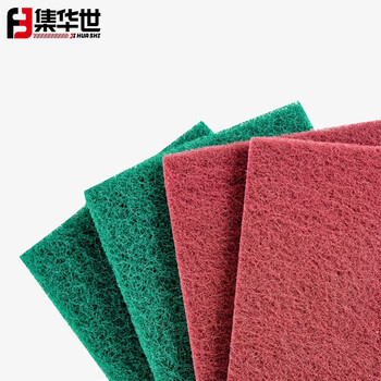 集华世 工业百洁布尼龙片清洁布打磨抛光除锈拉丝布【12*20cm/红色100片】JHS-0347