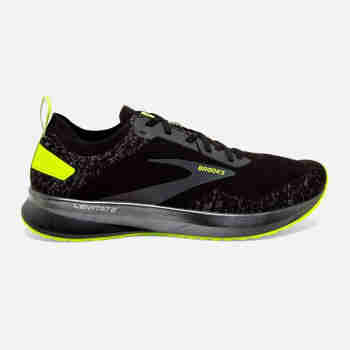 布鲁克斯（BROOKS）Levitate 4 漂浮4 男士公路跑鞋 轻便透气缓震跑步鞋礼物 013 黑绿 标准44.5/US10.5