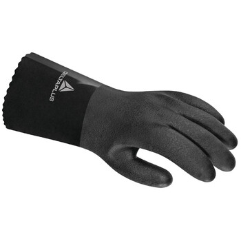 代尔塔（Deltaplus）201781 VE781 防爆型PVC防化手套 防水防滑防静电棉绒衬里无缝全涂层 定做 9码 12副