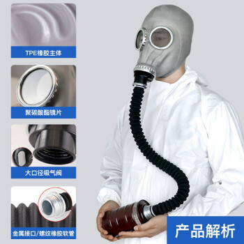 普达 防毒面具军全面罩过滤式防尘防氯生化 4001全面罩+1号中罐四件套