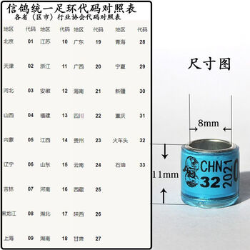 汐岩信鸽子足环2021年鸽子脚环全国统一环仿真环足环识别环记号环鸽箍