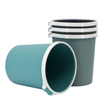 卫洋 WYS-353 清洁压圈简约塑料垃圾桶办公室圆形收纳桶纸篓 竖纹小号 颜色随机