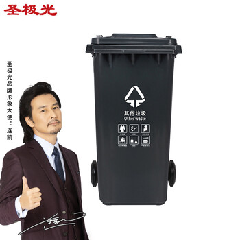 圣极光塑料垃圾桶100L分类款公共室外垃圾桶果皮箱可定制G1404灰色其他