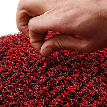 雅的（yade）雅的 钉底pvc丝圈塑料地垫防滑入户进门脚踏垫门口门垫 黑红色 20MM厚 60*75CM /个