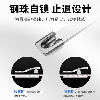 飞尔（FLYER） 304不锈钢自锁扎带500×7.9mm 100根 耐腐蚀耐高低温【FL003Z】