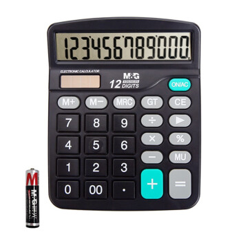 晨光（M&G）【超级爆款】文具837双电源计算器 太阳能桌面计算机12位大屏幕计算器  办公用品 单个装ADG98189