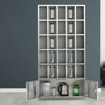 建功立业304不锈钢格子存储柜工人水杯收纳柜21144725格