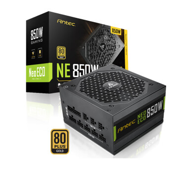 安钛克 Antec NE850金牌全模组/全日系电解电容/配Pcle16Pin电源线/风扇启停/电脑主机电源850W