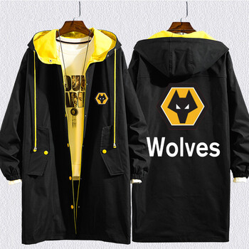 狼队足球衣服俱乐部运动球迷周边风衣英超上衣wolves夹克宽松外套黑m