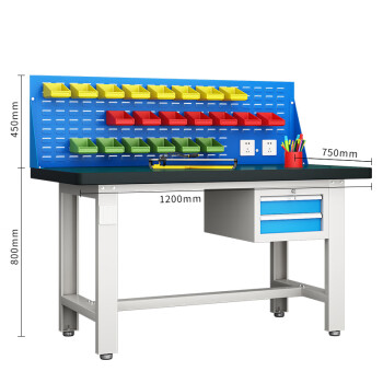 天旦重型工作台TD-T1045多功能维修台工具桌1.2米吊二抽含插座