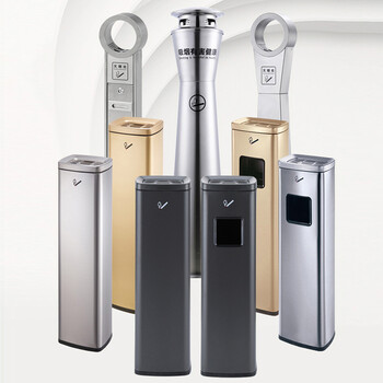 兰诗 DB6003 户外烟蒂柱烟灰柱立式烟灰桶不锈钢吸烟室灭烟垃圾桶 111A银色可固定地面