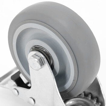 冰禹 BY-712 中型加厚脚轮 工业脚轮 推车轮子 灰色/蓝色随机发货  4寸刹车轮
