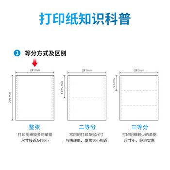 得力（deli）塞纳河打印纸 一联一等份 白色不撕边【N241-1】