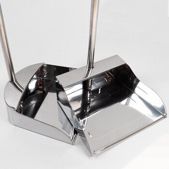 海斯迪克 不锈钢簸箕垃圾铲 大号A型带卡头(卡头颜色随机) (5个起订) HKZ-4