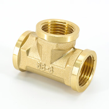 海斯迪克 HK-692 精铜内丝三通接头（5个）4分内牙三通 DN15管道配件 65克