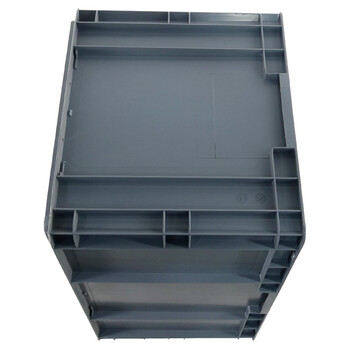 冰禹 BY-1193 EU箱加厚塑料物流箱 欧标汽配周转箱 收纳整理储物箱零件盒 600*400*330灰