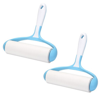冰禹 BY-3135 粘尘滚筒粘尘 粘毛器 斜撕粘毛纸 除毛器 16CM长蓝色（2套）