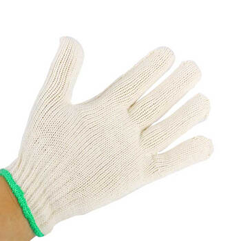 汉盾（HANDUN) HD-500G 涤棉 10针本白500g涤棉纱线手套 白色 均码 12副/打