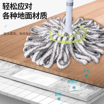亿丽佳 25对加粗接杆不锈钢必卡锁旋转拧水拖地免手洗纤维布条头挤水拖布老式墩布 8件/组