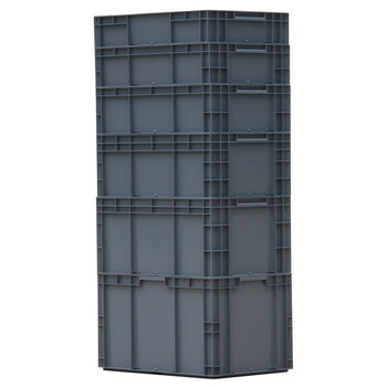 海斯迪克 HKCC06 400*300*148无盖灰色周转箱 EU塑料箱 加厚汽配可堆式周转箱储物箱零件箱 物流整理全新料