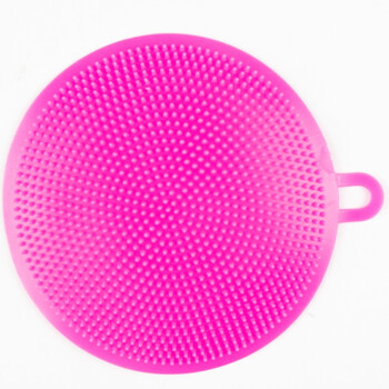 海斯迪克 HKY-124 多功能硅胶洗碗刷 去污百洁擦拭布 颜色随机10个