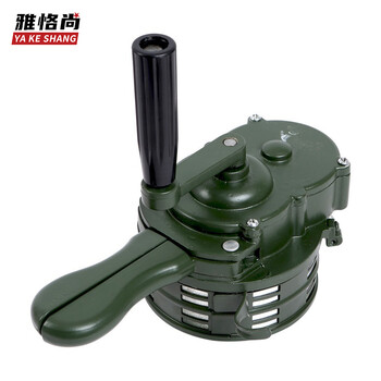 雅恪尚 应急疏散演习报警器消防手摇报警器铝合金高分贝防汛防灾警报器 绿色