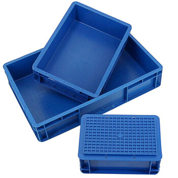 冰禹 BYly-75 EU加厚塑料物流箱 欧标汽配周转箱 储物箱零件盒 600*400*120蓝