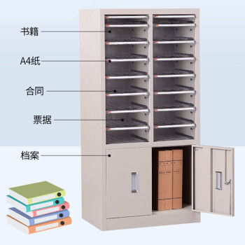 艾科堡 A4文件柜36抽带下档小号抽屉带门多层分类箱资料收纳效率柜 AKB-A4-29