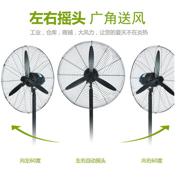康格雅 工业电风扇落地扇 强力大风量牛角扇商用风扇 750落地（铜电机 3米线 塑钢叶）