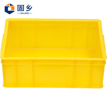 固乡周转箱塑料长方形加厚养鱼养龟物流胶箱大号储物收纳盒筐 黄色QL-ZZX-YA4箱410*305*147mm