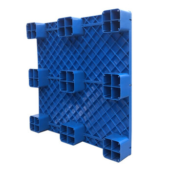 冠思尔货架托盘仓库托盘塑料叉车托盘 塑料卡板防潮板物流垫仓板 新料大九脚平面1000*800*140加3根钢管