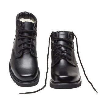 星工（XINGONG）保暖棉鞋男 防滑扣男士短靴户外防寒军迷羊毛皮靴 黑色 36码