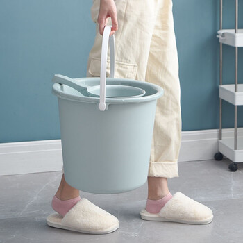 庄太太 嫩绿 宿舍学生洗浴三件套水桶洗脸盆面盆水瓢勺套装塑料加厚水桶