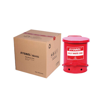 西斯贝尔 WA8109500 垃圾桶高51直径41防火垃圾桶OSHA规范UL标准红色 1个装