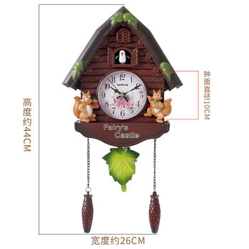 布谷鸟闹钟布谷鸟挂钟布谷鸟挂表儿童小猪佩奇同款屋子小鸟整点报时挂