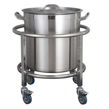 稳斯坦 W729 加厚不锈钢桶架 水桶汤桶底座热水桶架带轮可移动保温桶架子 汤桶推车+万向轮60cm