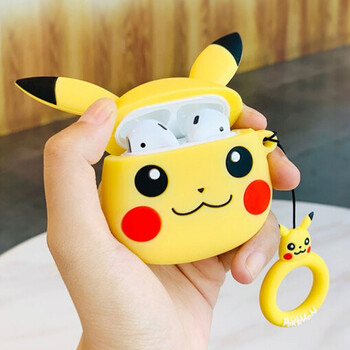 airpods pro苹果无线蓝牙卡通硅胶耳机套蓝牙耳机套 黄色皮卡丘(挂环