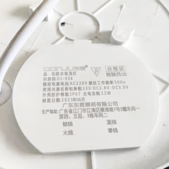 东君 LED防水消防应急吸顶灯 IP65 支持强启 DJ-03E 12W 白光