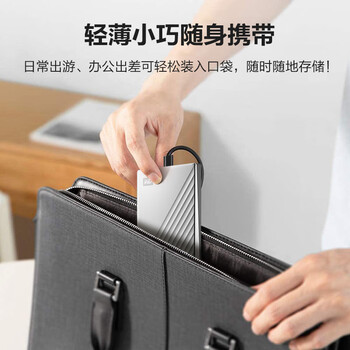西部数据（WD）4TB 移动硬盘type-c Ultra系列 2.5英寸 银 机械硬盘 笔记本电脑外接加密兼容Mac 大容量家庭存储