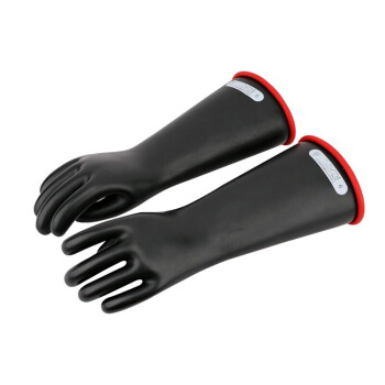 双安 乳胶手套 2级带电作业绝缘手套 20KV绝缘手套 耐压17KV电工防护手套 黑色