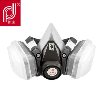 普达 防毒面具 FD-410配1号虑毒盒7件套 1套 橡胶 防氯/氯化氢/氢氰酸等无机气体 制药印刷加工业 防毒面罩