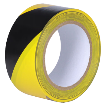 联嘉 PVC工业包装胶带 分界隔离线地板标识  黑黄色 45mm×33m